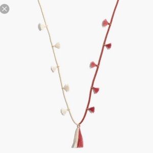 Madewell NEW tassel necklace two tone pink white